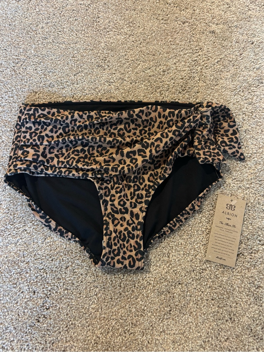 Albion Leopard Print Simone Bikini Bottom - Brown/Black